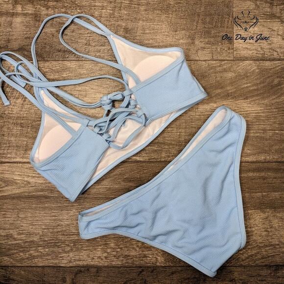 SweatyRocks Criss Cross Back Bikini Swimsuit Size L - Picture 5 of 5